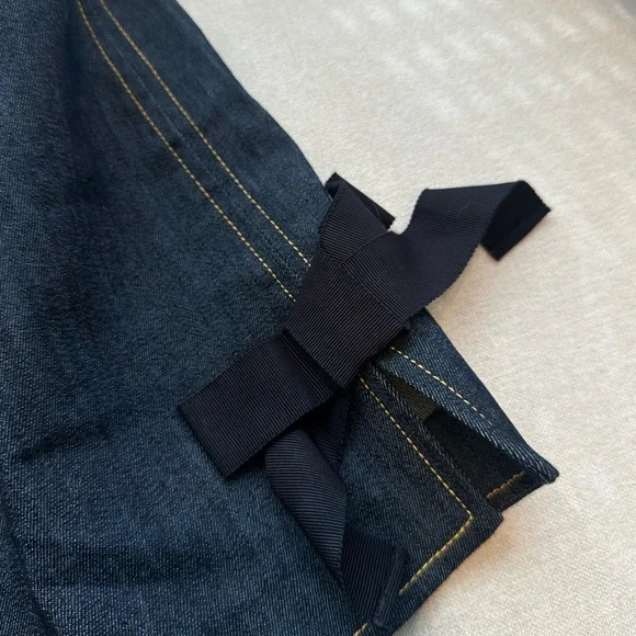 CINQ A SEPT Cotton Denim Shorts with Bows